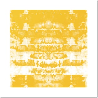 Yellow Tie-Dye Symmetry Posters and Art